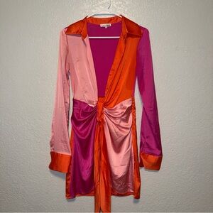 Fashion Nova Colorful Long Sleeve Dress